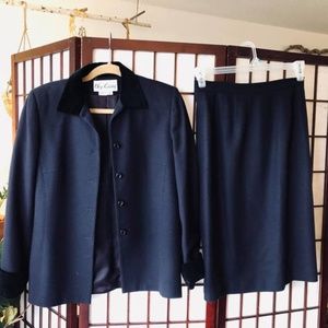 Vintage Oleg Cassini Couture Wool Skirt Suit Sz 8